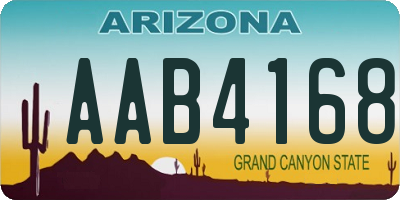 AZ license plate AAB4168
