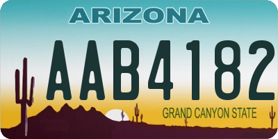 AZ license plate AAB4182
