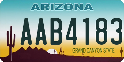 AZ license plate AAB4183