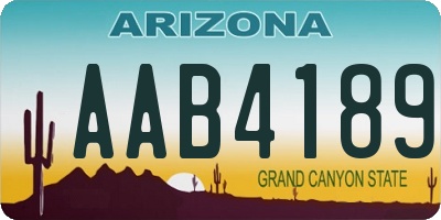 AZ license plate AAB4189