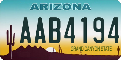 AZ license plate AAB4194