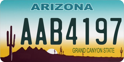AZ license plate AAB4197