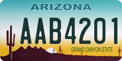 AZ license plate AAB4201