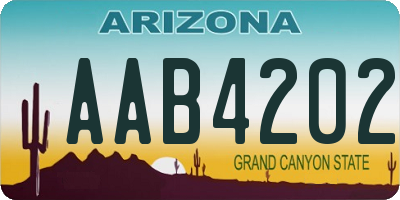 AZ license plate AAB4202
