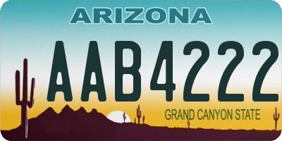 AZ license plate AAB4222