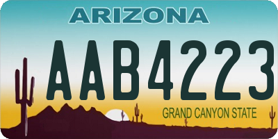 AZ license plate AAB4223