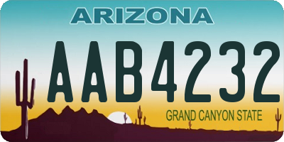 AZ license plate AAB4232