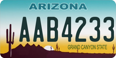 AZ license plate AAB4233