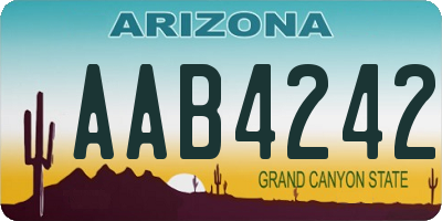 AZ license plate AAB4242