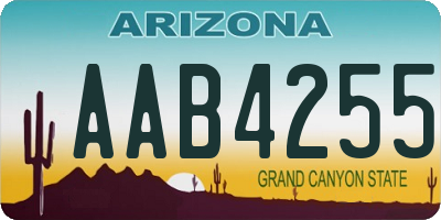 AZ license plate AAB4255