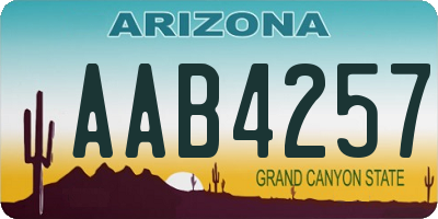 AZ license plate AAB4257