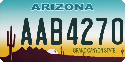 AZ license plate AAB4270