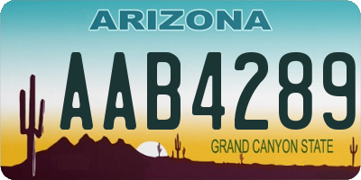 AZ license plate AAB4289