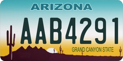 AZ license plate AAB4291