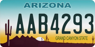 AZ license plate AAB4293