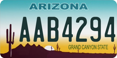 AZ license plate AAB4294