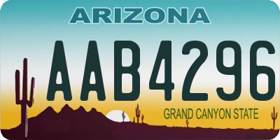 AZ license plate AAB4296