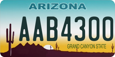 AZ license plate AAB4300