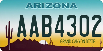 AZ license plate AAB4302