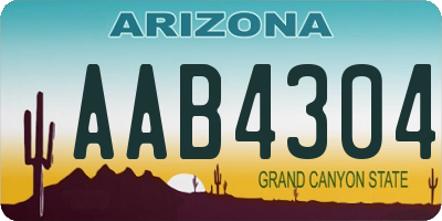 AZ license plate AAB4304