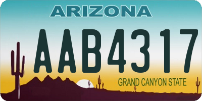 AZ license plate AAB4317