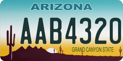 AZ license plate AAB4320
