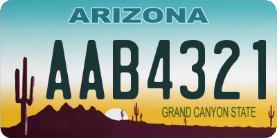 AZ license plate AAB4321