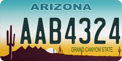 AZ license plate AAB4324