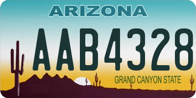 AZ license plate AAB4328