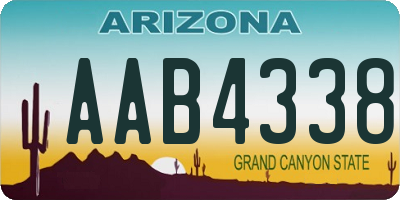 AZ license plate AAB4338