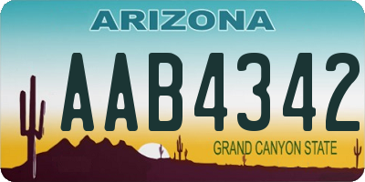 AZ license plate AAB4342