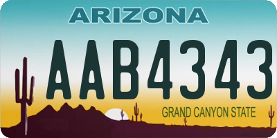 AZ license plate AAB4343