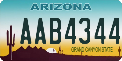 AZ license plate AAB4344