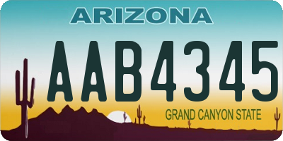 AZ license plate AAB4345