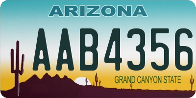 AZ license plate AAB4356