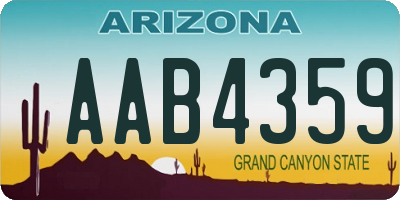 AZ license plate AAB4359