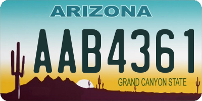 AZ license plate AAB4361
