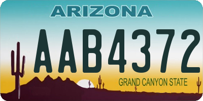 AZ license plate AAB4372