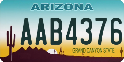 AZ license plate AAB4376