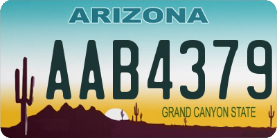 AZ license plate AAB4379