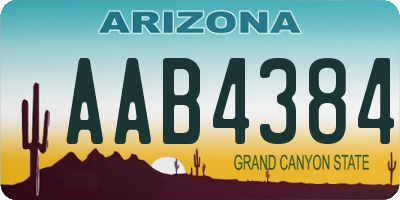 AZ license plate AAB4384