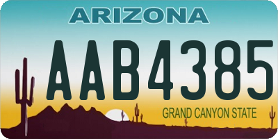 AZ license plate AAB4385