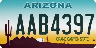 AZ license plate AAB4397