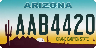 AZ license plate AAB4420
