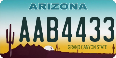 AZ license plate AAB4433