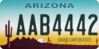AZ license plate AAB4442