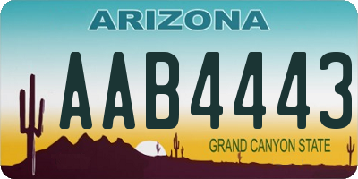 AZ license plate AAB4443