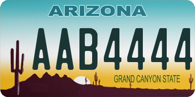 AZ license plate AAB4444