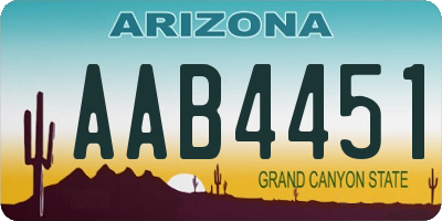AZ license plate AAB4451