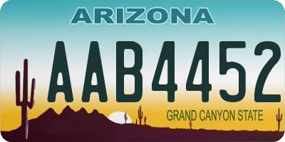 AZ license plate AAB4452